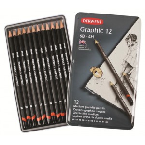 Derwent Graphic Pencils Designer Graphite 6B-4H Ref 34214 [Pack 12]