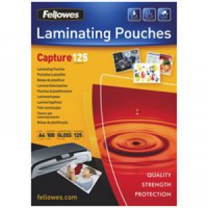 Fellowes Laminating Pouch A4 250micron Pack of 100 Capture 5307401