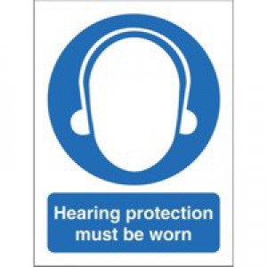 Stewart Superior Hearing Protection Must Be Worn Self Adhesive Sign Ref M002SAV