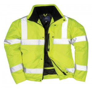 Portwest High Visibility Bomber Jacket Polyester Stain-resistant Extra Large Yellow Ref S463XLGE