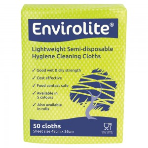 Envirolite Sem-Disposable Hygiene Cleaning Cloths Yellow