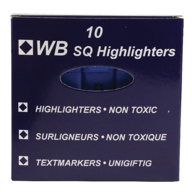 WB+SQ+Blue+Highlighter+Pen+Pk10