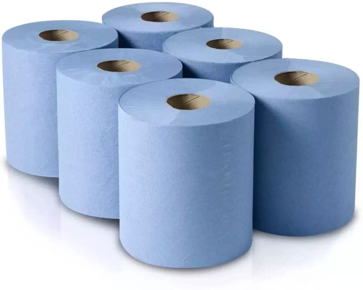 BLUE+CENTRE+FEED+ROLL+2Ply+120M+PK6