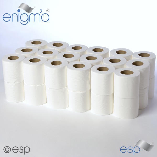 2+Ply+White+Toilet+Roll+95mm+x+103mm+x+200+Sheet+Pack+36