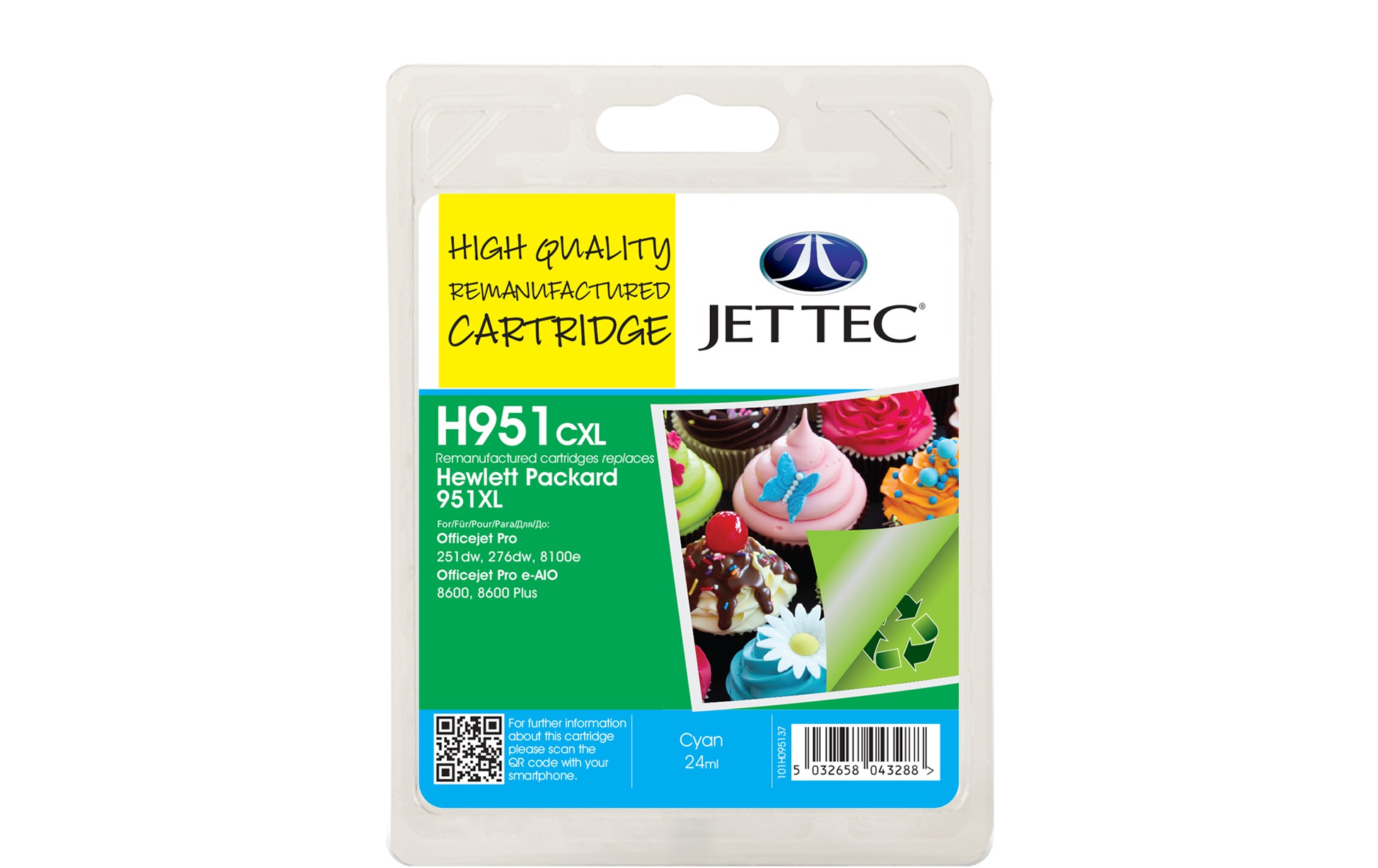 Jet+Tec+High+Quality+Remanufactured+Inkjet+Cartridge+951XL+Cyan