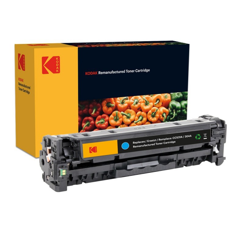KODAK+Replacement+Toner+Cartridge+for+use+in+HP+Color+LaserJet+CP2025+dn+%2F+n+%2F+x+%2F+CM2320+mfp+fxi+%2F+n+%2F+nf+304A+%2F+CC531A+%2F+cyan+2800+pages