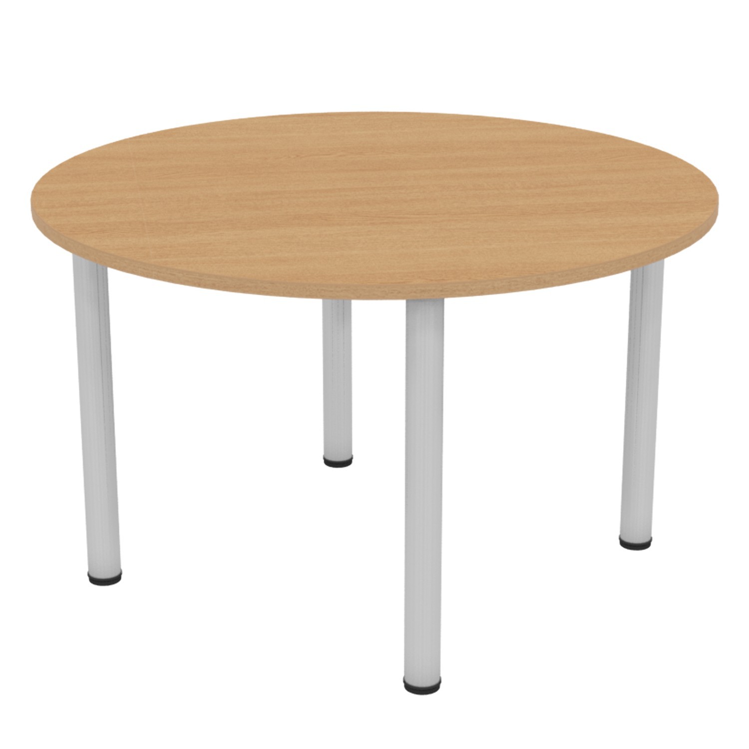 Round+Table+1200mm+x+725mm+Round+Legs+Silver+Light+Oak
