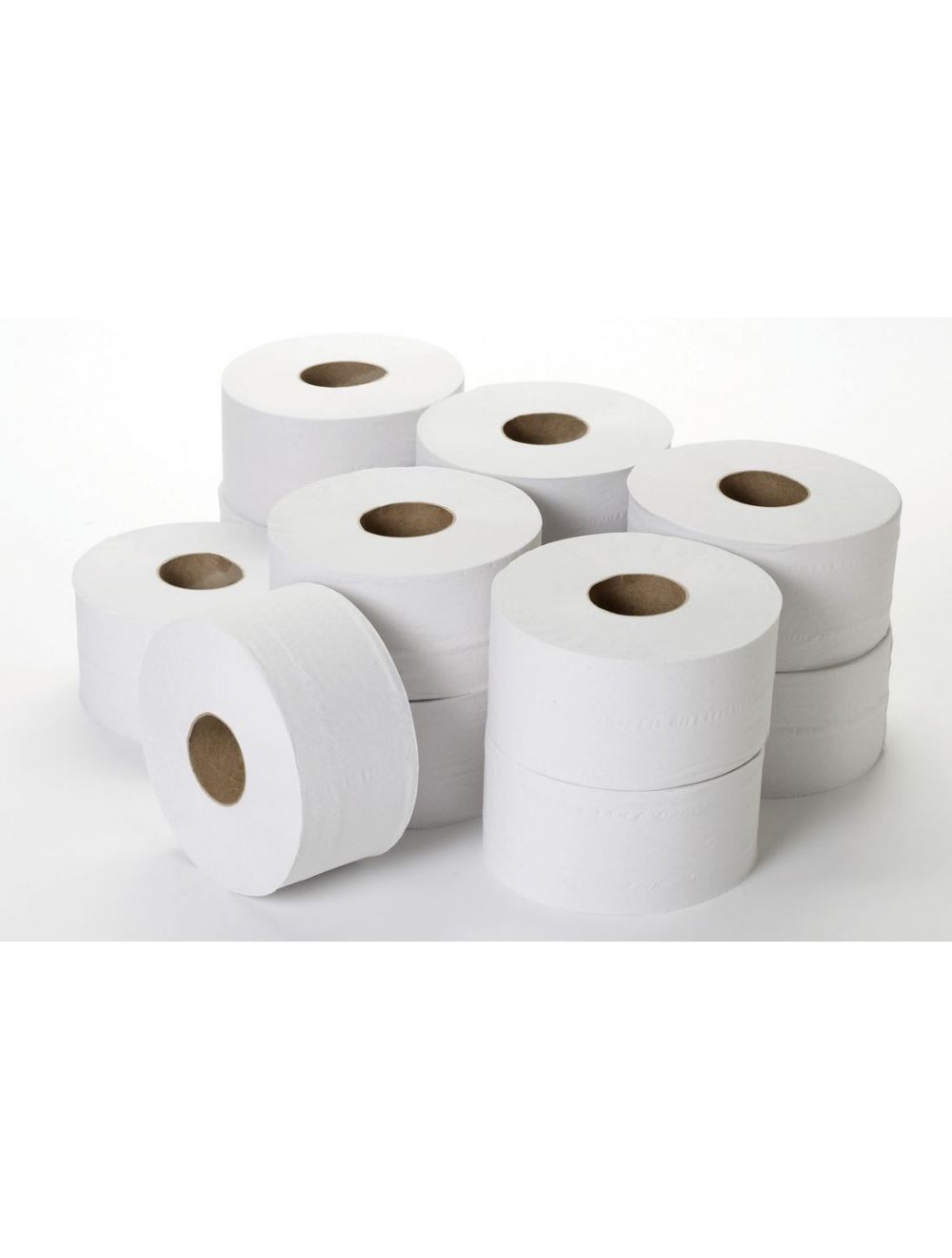Paperstation+2+Ply+Mini+Jumbo+Toilet+Roll+200M+x+86mm+x+60mm+555+Sheets+Pack+12