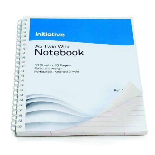 Initiative+Twinwire+Notebook+A5+Ruled+Margin+Perf+160+pages+Single