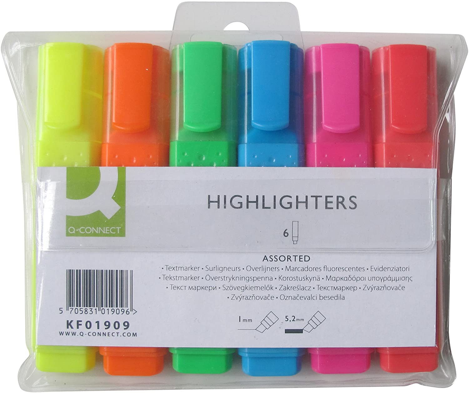 Chisel+Tip+Highlighters+Assorted+Pk6