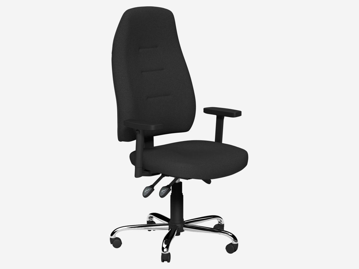 POSITURA+HIGHBACK+3+LEVER+CHAIR+WITH+ADJ+ARMS+BLACK