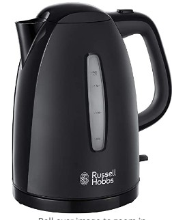 Russell+Hobbs+Textures+Kettle+1.7L+3000W+360+Degrees+Rotation+Auto-off+Safety+Lid+%5Cr%5CnBlack