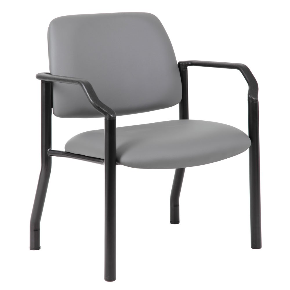 GRAY+ANTIMICROBIAL+GUEST+CHAIR+W%2FARMS+AND+BLACK+FRAME+-+WT+CAPACITY+400LBS