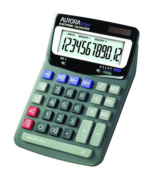 Aurora+DT85V+Large+Desktop+Calculator+12-Digit+Display