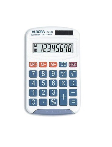 Aurora+HC133+Dual+Powered+Pocket+Calculator+8-Digit+Display
