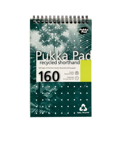 PUKKA+Recycled+Shorthand+Spiral+Pad+Green